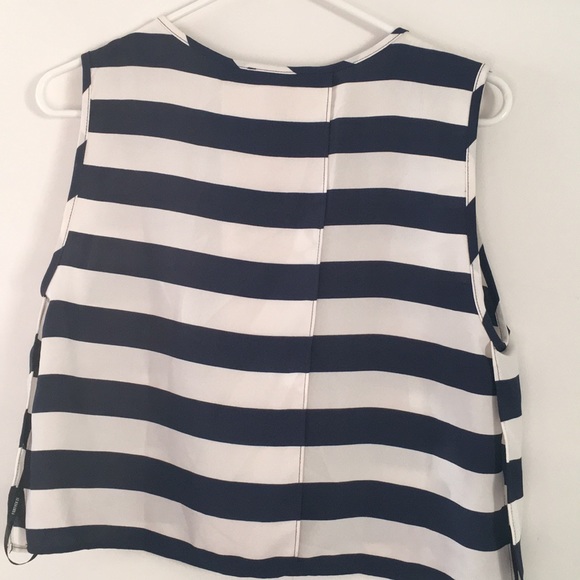 Navy blue and white striped tank top - Picture 2 of 3